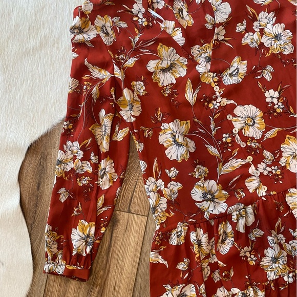 Emma and Michele dress long-sleeved, rust-colored with a floral pattern - Picture 5 of 10